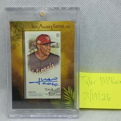 Juan Soto Topps Allen and Ginter Auto
