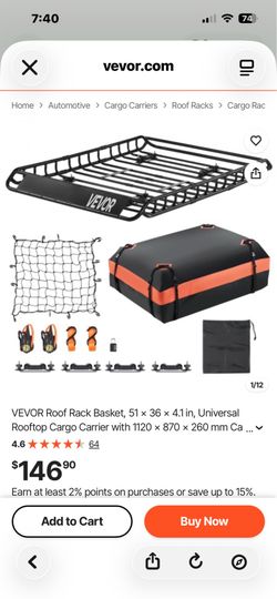 Vevor roof rack storage basket