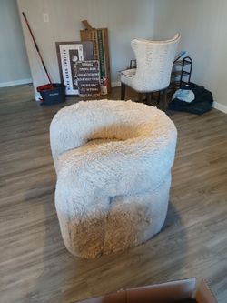 2 Fluffy Round Accent Chairs
