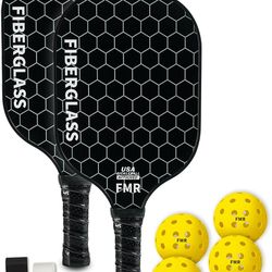Pickleball Paddles Set of 2 with 4 Balls