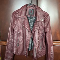 Faux Leather Burgundy Jacket