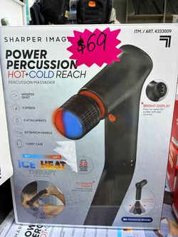 Sharper image power percussion hot + cold reach massager