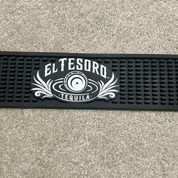 El Tesoro Tequila black spill cocktail bar mat 