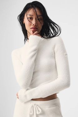 Alo Yoga Snuggle Up Sweater Long Sleeve, Ivory XS (2-4) NWOT