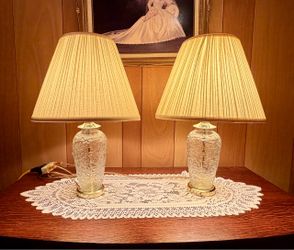 Vintage Set of 2 Princess House Fantasia Crystal Table Lamps