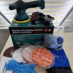 Brand New Cordless Car Buffer Polisher, 6 In Mini Buffer Polisher Kit with 2 Pack 21V Rechargeable Batteries,8 Variable Speed 5500RPM Orbita SKU361-S1