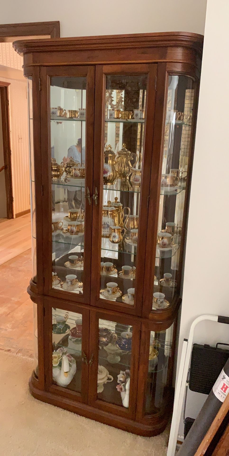 Curio cabinet real wood antique