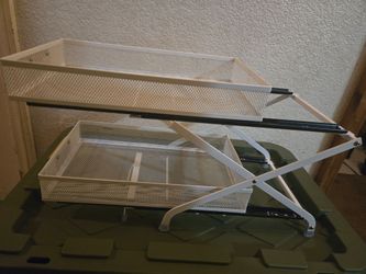 2-Tier Metal Mesh Pull-Out Cabinet Organizer