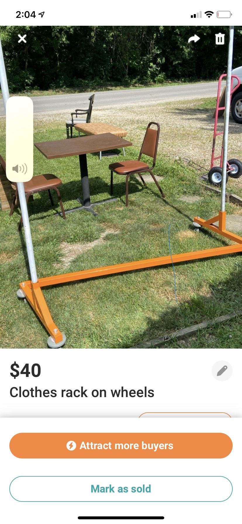 Clothes rack on wheels