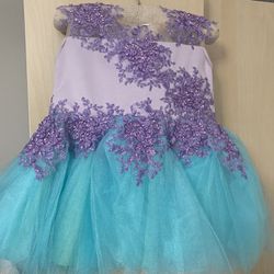 Purple and turquoise dress