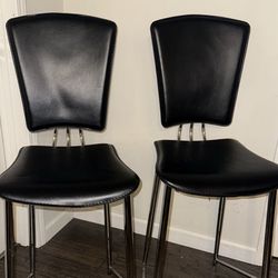 2 Black Bar Stool Chairs 