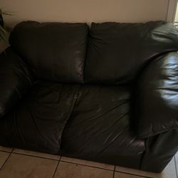 Green Leather Couch 