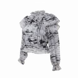 H&M Animal Print Sheer Blouse