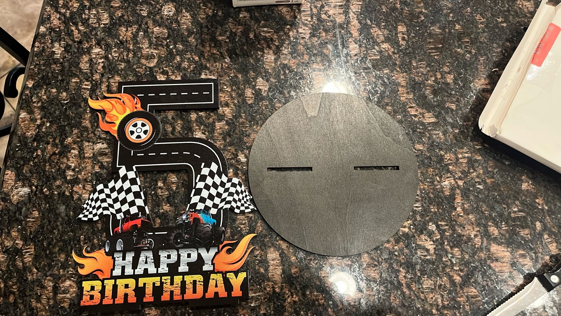 Happy Birthday Nascar #5 Wood Stand 