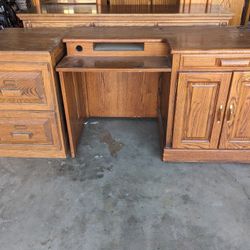 Vintage Desk And Cabinet