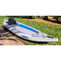 Sea Eagle FastTrack Inflatable 3-Person 12ft Kayak, 2 Paddles & Accessories