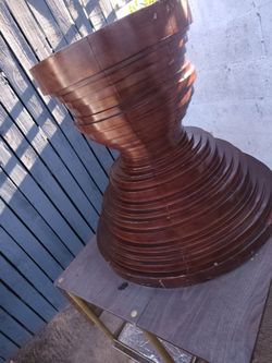 Vintage Sculptural Wooden Pedestal Table Base – Mid Century Modern Style