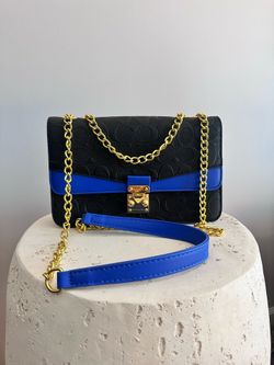 Black and blue Coach designer bag