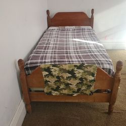 Wooden With Metal Twin Bed Frame