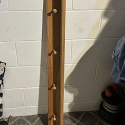 Real Raw Wood Coat Rack And Shelf 