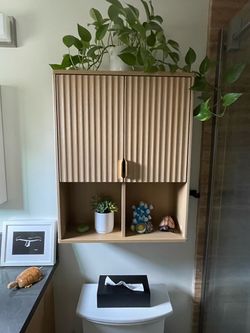 Wall-Mounted Cabinet with Fluted Doors