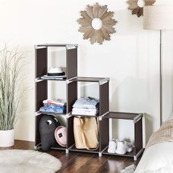Cube Storage Rack, Staircase Organizer, DIY Shelf, Bookcase in Living Room, Bedroom, 41.3 x 11.8 x 41.3 Inches, Dark