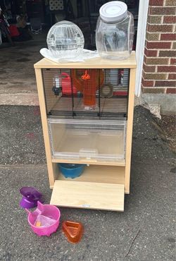 Omlet Qute Hamster & Gerbil Cage with Storage + Accessories