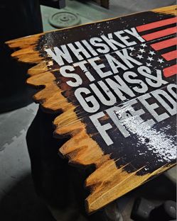 Rustic Patriotic Wooden Sign