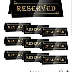 Reserved Table Sign 