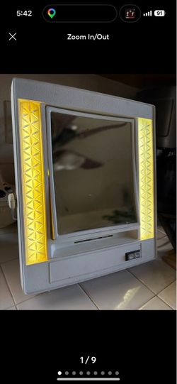 Vintage MCM General Electric Light Up Vanity Mirror, Rotating Makeup Mirror