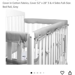 Fabric Crib Rail Covers 3 Piece Set