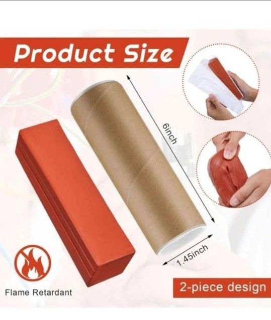 NEW! Fire Barrier Moldable Putty Duct Seal Electrical Putty for Wall, Duct, Plumbers-Red 1.5x6