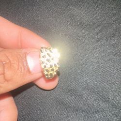 14K Gold Nugget Ring - size 8