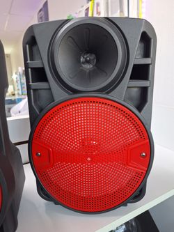 Large Portable Party Speaker Black and Red