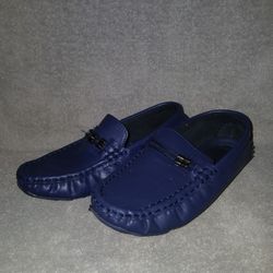 Big Boys Dark Blue Loafers 
