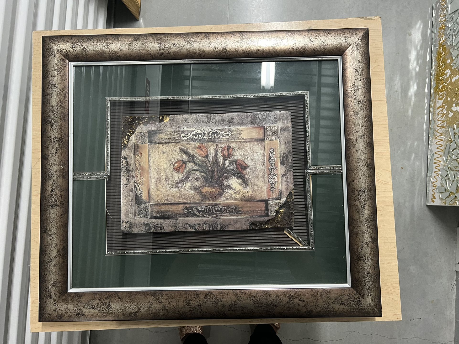 Art With Raised Detail And Frame