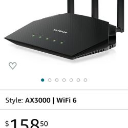 NETGEAR Nighthawk WiFi 6 Router (RAX36S) – 4-Stream Gigabit Router AX3000 Dual-Band Wireless Speed (Up to 3Gbps) | Covers up to 2,000 sq. ft., 25 Devi