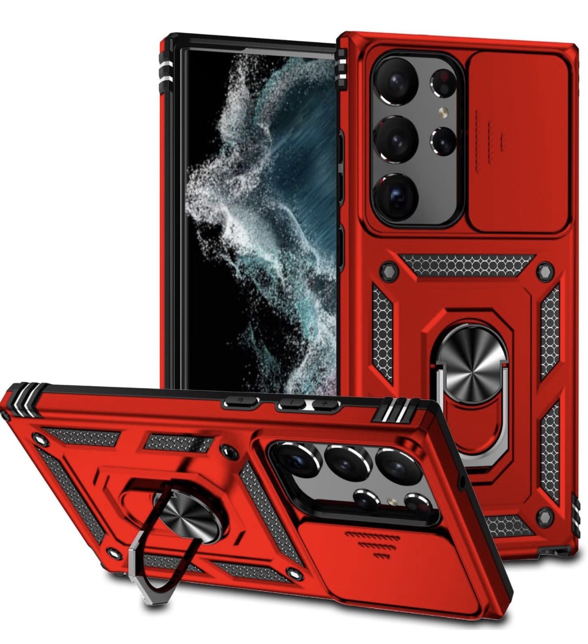 Cover for Samsung Galaxy S23 Ultra Case, Military Grade Shockproof Cover - Red