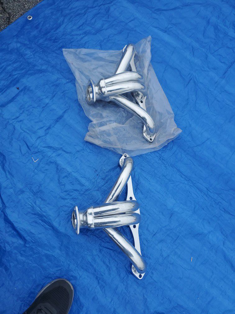 Chevy Headers Sbc Ceramic Gd Condition 