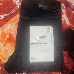 Purple Brand Monogram Leopard Print Denim Jean Black (Sz-28)