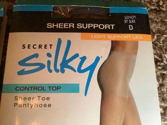 Lot of 2 - Secret Silky control top pantyhose, color off black, size: D for  Sale in Menifee, CA - OfferUp