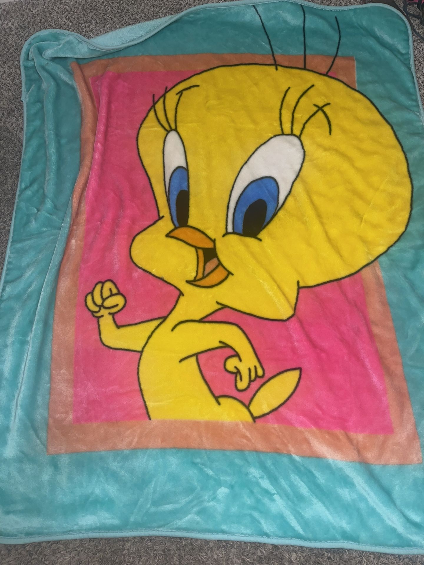 Vintage Looney Tunes Tweety Bird Blanket