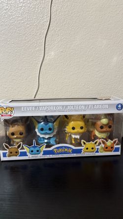 Funko Pop Pokemon Eevee, Vaporeon, Jolteon and Flareon 4-Pack