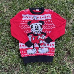 Disney Mickey Mouse Christmas Holiday Sweater Kids 5-6