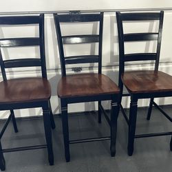 Ashley furniture set of three barstools solid wood