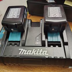 Makita dual fast charger with two 5.0ah batteries