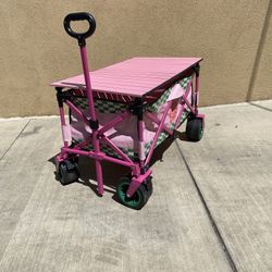 New Foldable Pink And Green Wagon With Removable Metal Top