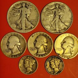 7 Old Silver Coins 