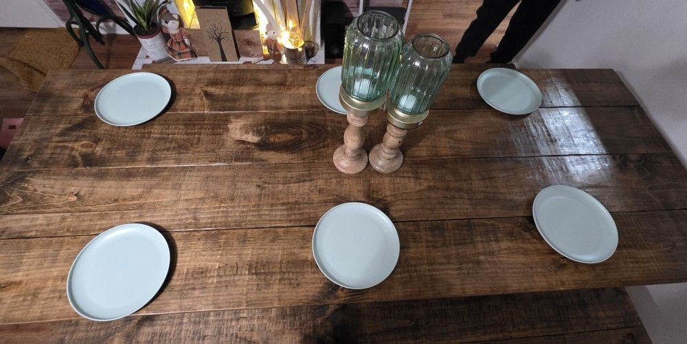 8ft Table And 2 Benches...