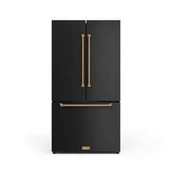 36 Inch 20.3 cu ft French Door Counter Depth Refrigerator with Ice Maker in Black/Bronze | Gordon Ramsay Series